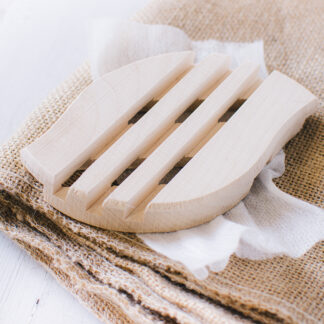 Savonnerie Nan's - Illustration du produit - Porte savon en bois en forme de feuille